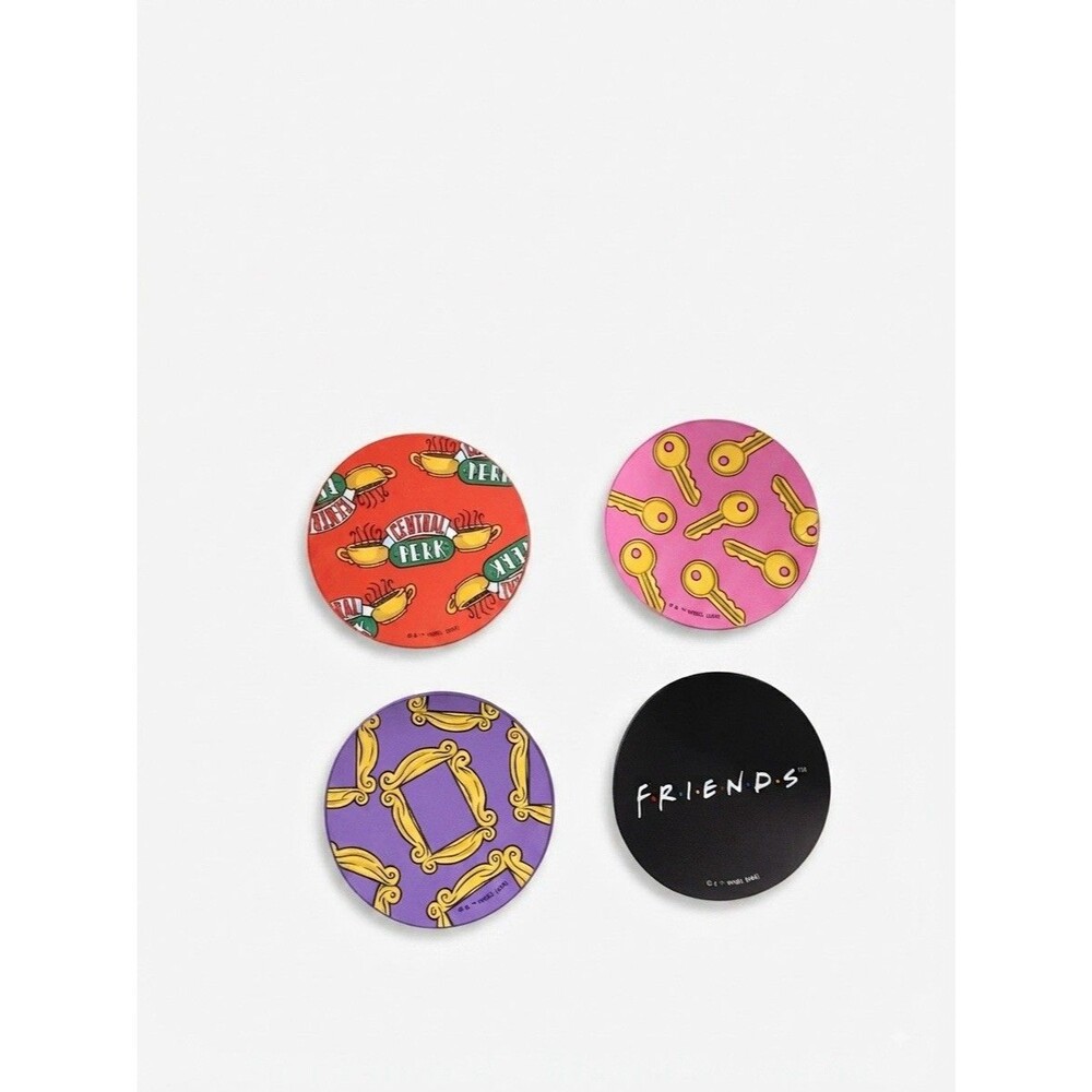 Friends Tv Show Drinks Coasters Set 4 Central Perk Purple Frame Key Logo Turkey
